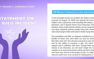 MP Maisara’s Statement on Jolo, Sulu Incident