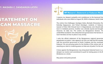 MP Maisara’s Statement on Kabacan Massacre