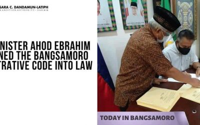 Chief Minister  Ebrahim has signed the Bangsamoro Administrative Code into law