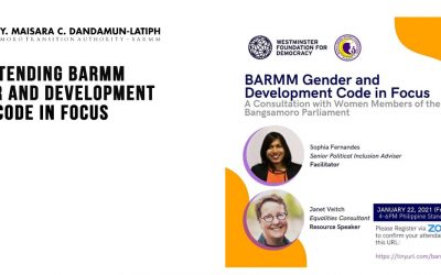 Attending the BARMM Gender and Development Code in Focus organized