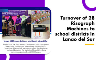 Turnover of 28 Risograph Machines to school districts in Lanao del Sur