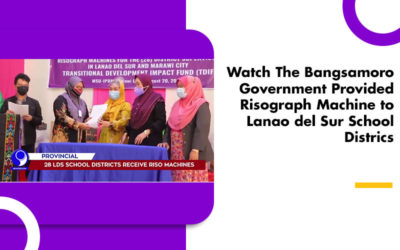 Watch The Bangsamoro Government Provided Risograph Machine to LDS School Districs