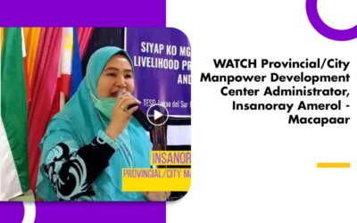 WATCH Provincial/City Manpower Development Center Administrator, Insanoray Amerol-Macapaar