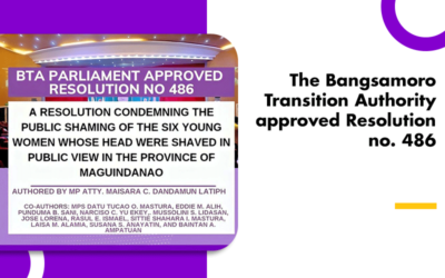 The Bangsamoro Transition Authority approved Resolution no. 486