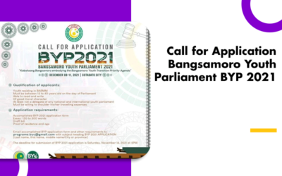 Call for Application Bangsamoro Youth Parliament BYP 2021