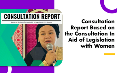 Consultation Report Based on the Consultation In Aid of Legislation with Women