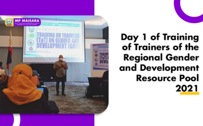 Day 1 of Training of Trainers of the Regional Gender and Development Resource