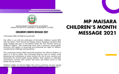 MP Maisara Children’s Month Message 2021