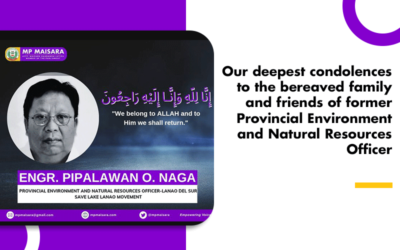 Our deepest condolences to the bereaved family and friends of former Provincial Environment and Natural Resources Officer