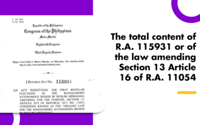 The total content of R.A. 115931 or of the law amending Section 13 Article 16 of R.A. 11054