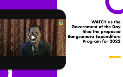 WATCH as the Government of the Day filed the proposed Bangsamoro Expenditure Program for 2022