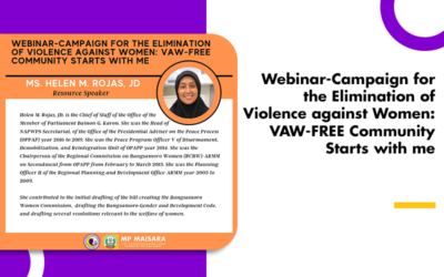 Webinar-Campaign for the Elimination of Violence against Women: VAW-FREE Community Starts with me