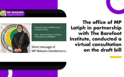 The office of MP Latiph in partnership with The Barefoot Institute, conducted a virtual consultation on the draft bill