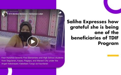 Saliha Expresses how grateful she is being one of the beneficiaries of TDIF Program