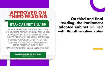 On third and final reading, the Parliament adopted Cabinet Bill 159 with 46 affirmative votes