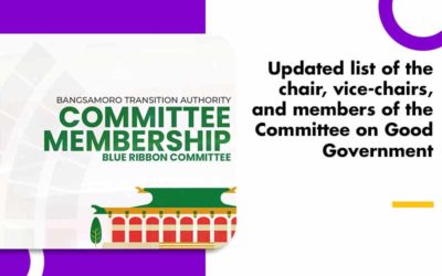 Updated list of the chair, vice-chairs, and members of the Committee on Good Government