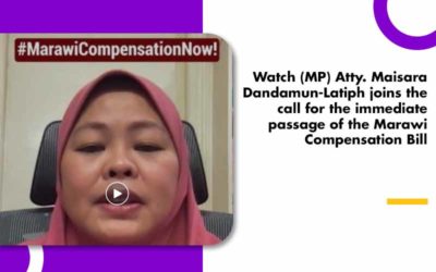 Watch MP Maisara joins the call for the immediate passage of the Marawi Compensation Bill