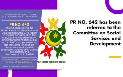 PR NO. 642 has been referred to the Committee on Social Services and Development