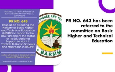 PR NO. 643 has been referred to the committee on Basic Higher and Technical Education