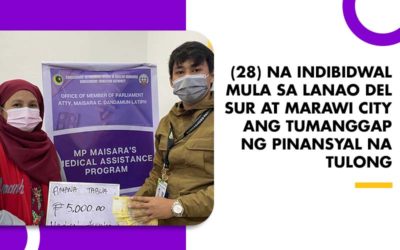 (28) NA INDIBIDWAL MULA SA LANAO DEL SUR AT MARAWI CITY ANG TUMANGGAP NG PINANSYAL NA TULONG