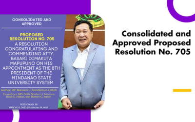 Consolidated and Approved Proposed Resolution No. 705