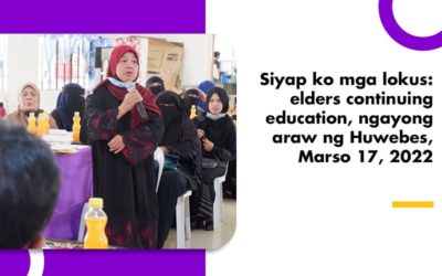 Siyap ko mga lokus: elders continuing education, ngayong araw ng Huwebes, Marso 17, 2022