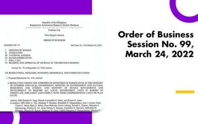 Order of Business Session No. 99, March 24, 2022