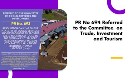 PR No. 693 Referred to the committee on social services and development