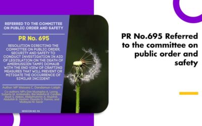 PR No.695 Referred to the committee on public order and safety