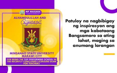 Patuloy na nagbibigay ng inspirasyon ang mga kabataang Bangsamoro sa ating lahat, maging sa anumang larangan