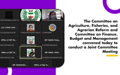 The Committee on Agriculture, Fisheries, and Agrarian Reform and Committee on Finance, Budget and Management convened today to conduct a Joint Committee Meeting