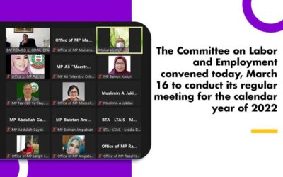 The Committee on Labor and Employment convened March 16 to conduct its regular meeting for the calendar year of 2022