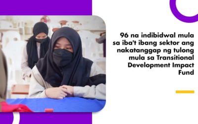 96 na indibidwal mula sa iba’t ibang sektor ang nakatanggap ng tulong mula sa Transitional Development Impact Fund