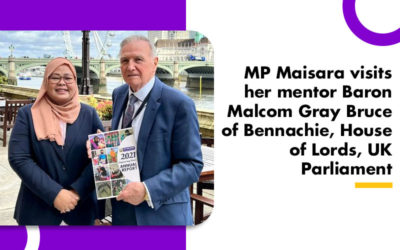 MP Maisara visits her mentor Baron Malcom Gray Bruce of Bennachie, House of Lords, UK Parliament