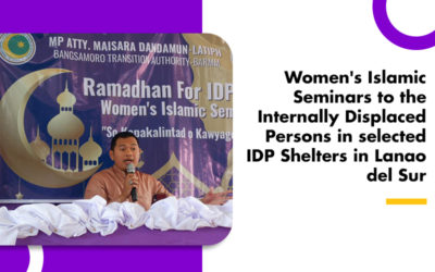 Women’s Islamic Seminars to the Internally Displaced Persons in selected IDP Shelters in Lanao del Sur