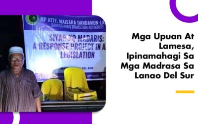 Mga Upuan At Lamesa, Ipinamahagi Sa Mga Madrasa Sa Lanao Del Sur