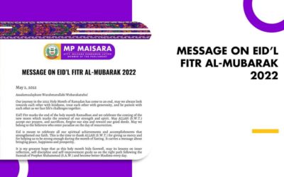 MESSAGE ON EID’L FITR AL-MUBARAK 2022