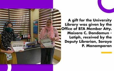 A gift for the MSU-MAIN Library was given by the Office of BTA Member Atty. Latiph