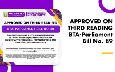 APPROVED ON THIRD READING BTA-Parliament Bill No. 89