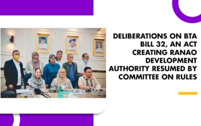 DELIBERATIONS ON BTA BILL 32, AN ACT CREATING RANAO DEVELOPMENT AUTHORITY RESUMED BY COMMITTEE ON RULES