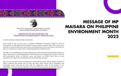 MESSAGE OF MP MAISARA ON PHILIPPINE ENVIRONMENT MONTH 2022