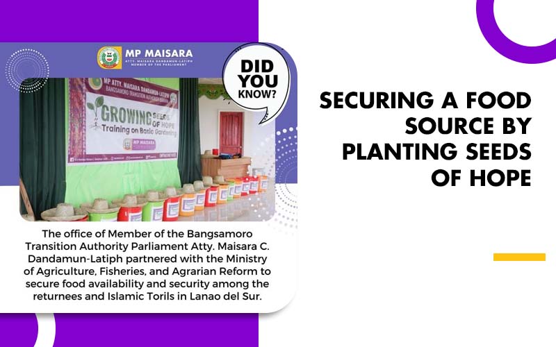 SECURING A FOOD SOURCE BY PLANTING SEEDS OF HOPE | MP Maisara Dandamun ...