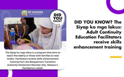 DID YOU KNOW? The Siyap ko mga lokus: Adult Continuity Education Facilitators receive skills enhancement training