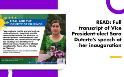 READ: Full transcript of Vice President-elect Sara Duterte’s speech at her inauguration