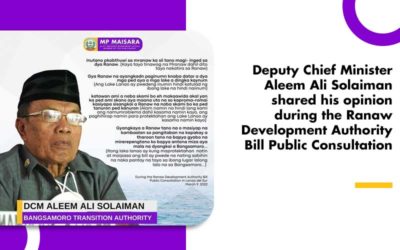 Deputy Chief Minister Aleem Ali Solaiman shared his opinion during the Ranaw Development Authority Bill Public Consultation