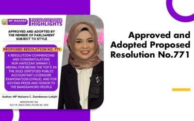 Approved and Adopted Proposed Resolution No.771