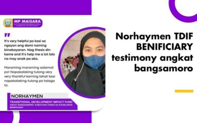 Norhaymen TDIF BENIFICIARY  testimony angkat bangsamoro